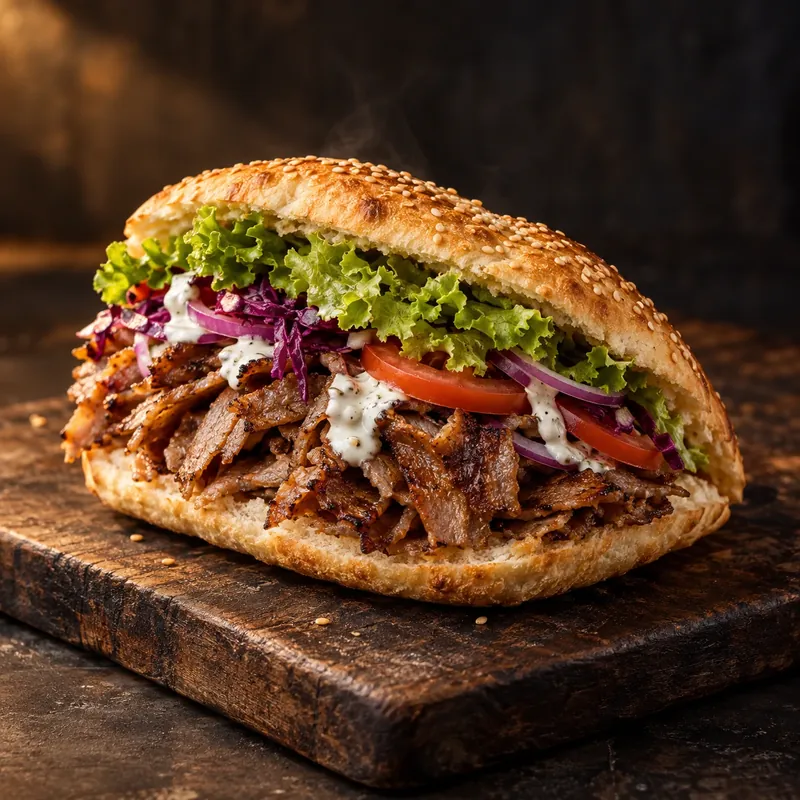 Döner im Sesambrot, KI-generierter Serviervorschlag